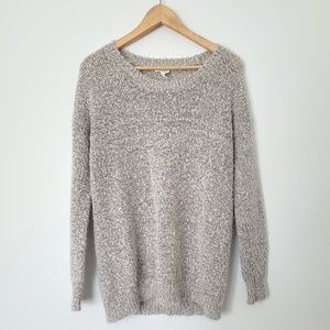 BCBGeneration Fuzzy Grey Sweater Oversized XS‎ Boucle Cozy Neutral Cloudcore